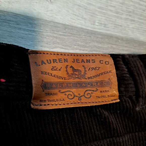 Lauren Jeans Ralph Lauren Corduroy Straight Pants Womens 12 Brown Y2K 31" Inseam - Picture 11 of 13